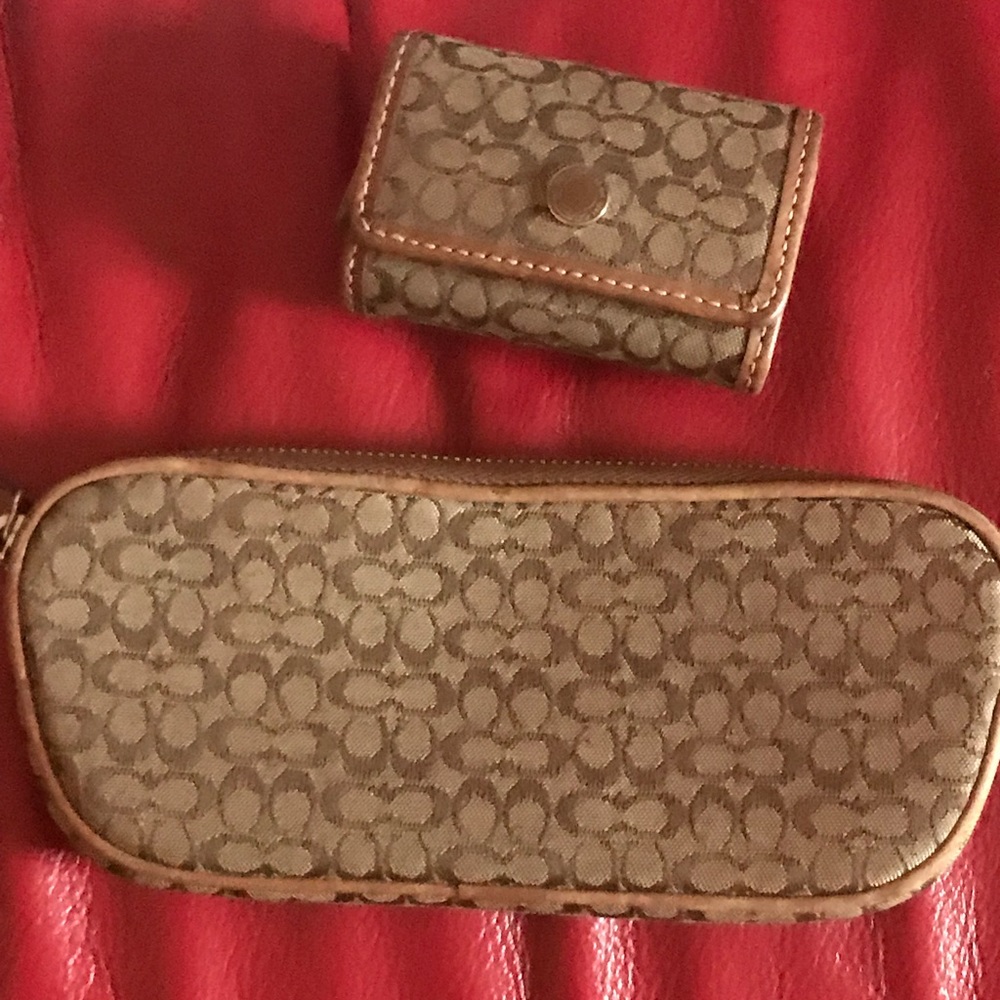 Coach eyeglass and contact case